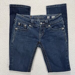 Miss Me Straight Jeans Women's 26 (27x32) Y2K Bling Western Boho Embellished